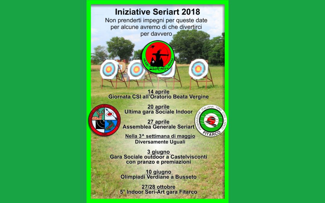 INIZIATIVE E IMPEGNI SERIART 2018