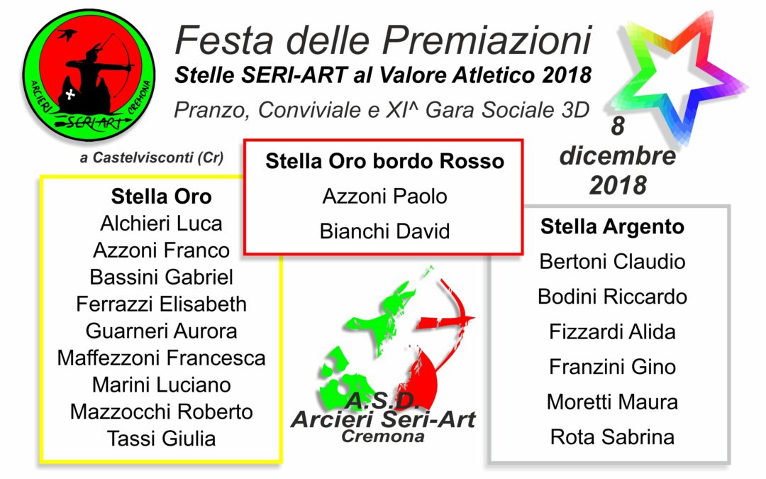 STELLE SERI-ART AL VALORE ATLETICO 2018